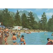 Swimming Pool Dolomiti Camping Site Caravan Park Italian Postcard