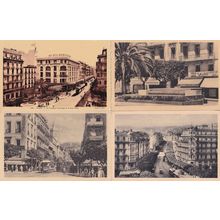 Alger La Fontaine Rue D'Isly Antique Algeria 4x Postcard