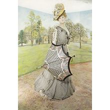 Chiffon Day Ascot Style Horse Racing Dress Bath Museum Postcard