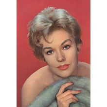 Kim Novak Film Actress Holding Bed Sheet Sexy Rare Postcard