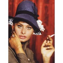 Sophia Loren Colour Smoking Stunning Photo Postcard