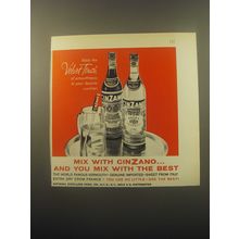 1959 Cinzano Vermouth Ad - Adds the Velvet Touch of smoothness