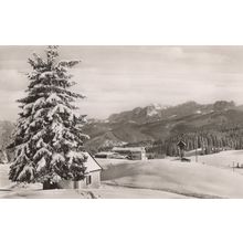 Winklmoos Alpengasthof Pension in Snow RPC German Postcard