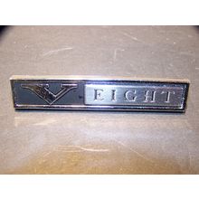 1965 - 1972 DODGE PLYMOUTH V EIGHT FENDER EMBLEM OEM #2579612 66 67 68 69 70 71