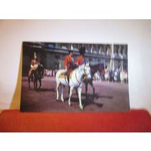 H.M. Queen Elizabeth ll and Prince Philip on horseback unused postcard =