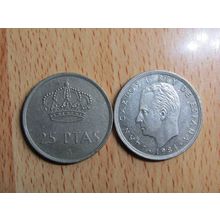 Spain 1984 Juan Carlos 25 Peseta Coin