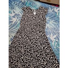 womens avella size 22 flutter sleeve woven dress black print BNWT