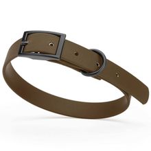 Dog Pet Waterproof Collar - W5/8" x L12"-15" - Dark Chocolate Brown