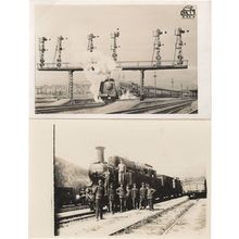 4-6-2 Bergen State Train at Bruges Railway 2x OId Photo Postcard