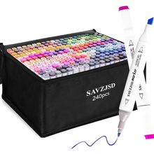 240 Colors Premium Alcohol Markers, [2024 Upgraded] Dual Tips Markers for Kids a