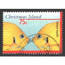 CHRISTMAS ISLAND 1995: MARINE LIFE - 75c LEMONPEEL ANGELFISH USED (G6)