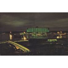 Aeroquay Terminal Toronto Airport At Night Illuminations Postcard