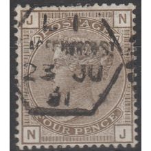 SG: 160,Plate 17 (NJ) used Fenchurch Street 23.July 1881 Cat £ 80.00