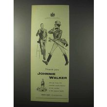 1958 Johnnie Walker Scotch Ad - Thank You