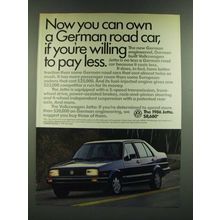 1986 Volkswagen Jetta Ad - Own a German Road Car