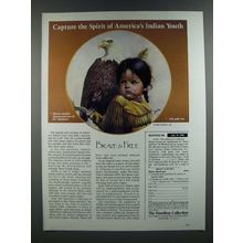 1986 The Hamilton Collection Ad - Brave & Free Pride of America's Indians Plate