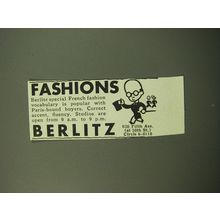 1950 Berlitz School of Language Ad - Fashions