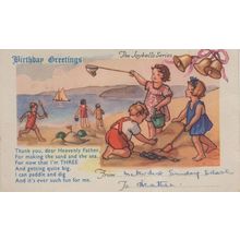 3rd Birthday Thank You God Beach Prayer I Can Dig Paddle Old Postcard