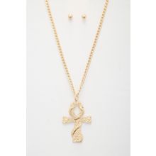 Snake Wrap Cross Pendant Curb Link Necklace