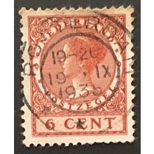 Netherlands 1924 Queen Wilhelmina 6c - Used Stamp