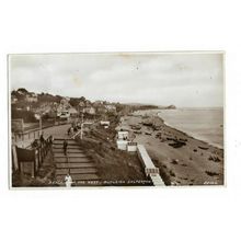 Beach From The West, Budleigh Salterton, Devon, RP Postcard.