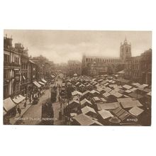 Market Place, Norwich, Norfolk, Postcard.