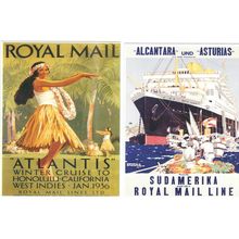 MARITIME ADVERTISING ROYAL MAIL LINE 2 POSTCARDS