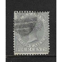 CEYLON 1872-80 QUEEN VICTORIA WATER MARK CROWN CC 4c USED SG122