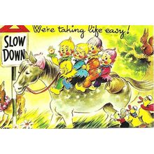 Children's Art MERRY MESSAGE Postcard (Bamforth G 566)