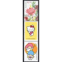 2025 HELLO KITTY AND FRIENDS, MNH WILDFLOWERS STAMP + FRIENDS GUTTER & TAB. 103