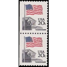 1896 20c U.S. Flag Fine MNH Dry Gum BPS Vert Pair LS V4714