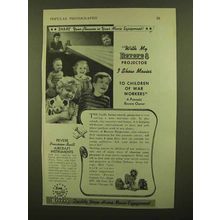 1943 Revere Movie Equpment Ad - Children of War Workers