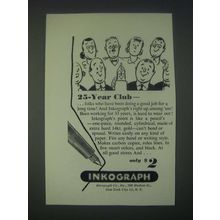 1947 Inkograph Pen Ad - 25-Year Club