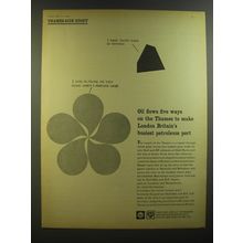 1964 Shell-Mex and BP Ad - Oil flows five ways on the Thames to make London