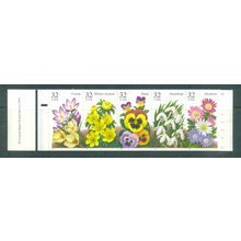 3025-3029a Bk234 32c Flowers Fine MNH 4 Pane/5 P# 1 L00229