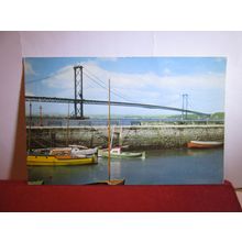 FORTH ROAD BRIDGE, EDINBURGH, SCOTLAND ..used postcard by E T W Dennis 1967 pm =
