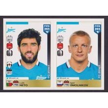 Panini Stickers 2016 FIFA 365 #736 (736 - 737) Neto - Smolnikov (FC Zenit)