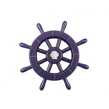 Pack Of 2] Dark Blue Decorative Ship Wheel With Seashell 12""