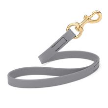 Dog Pet Leash with Brass Hardware W 3/4” L 20”, Battleship Gray