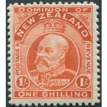 New Zealand 1909 1s vermilion Perf 14 (line) SG399 MNH