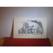 ST. JOHN THE BAPTIST CHURCH, CHIRTON, WILTSHIRE unused postcard Kenneth Bromley=
