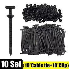 10Pcs Nylon Universal Cable Tie Buckle Heavy Duty Self-Locking Zip Ties Holder