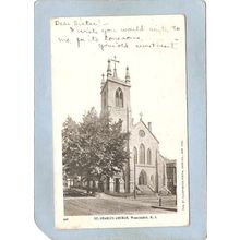 Rhode Island Woonsocket Postcard St Charles Church Undivided Back~1283