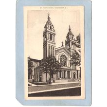 Rhode Island Woonsocket Postcard St Anne's Church~1275