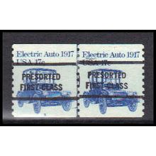 1906a 17c Electric Auto Very Fine MHR Dry Gum CNP Left 5B Line Gap PA0455