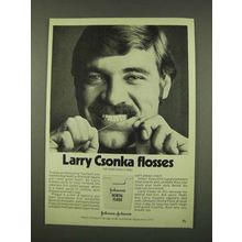 1973 Johnson's Dental Floss Ad - Larry Csonka Flosses