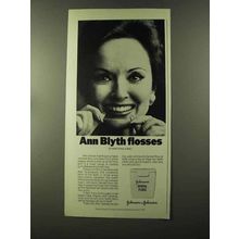 1973 Johnson's Dental Floss Ad - Ann Blyth Flosses