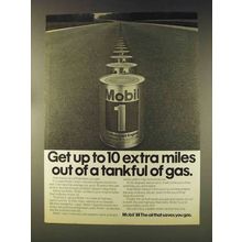 1976 Mobil 1 Oil Ad - Up To 10 Extra Miles