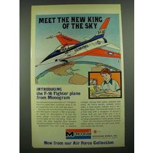 1976 Monogram F-16 Fighter Plane Model Ad - New King of the Sky