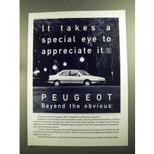 1991 Peugeot 405 S Car Ad - It Takes a Special Eye